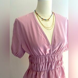 PEPLUM LILAC BLOUSE + FREE M PANTS